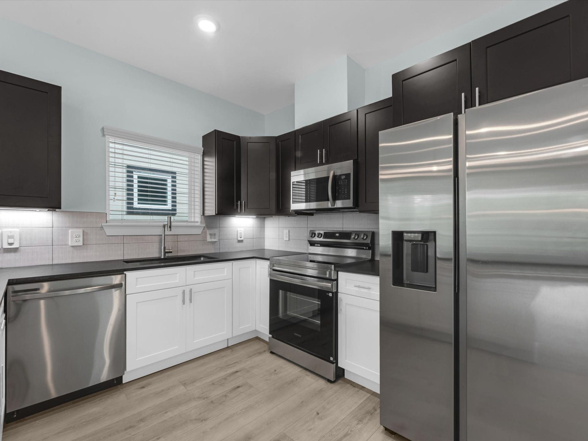 Kitchen with new appliances.