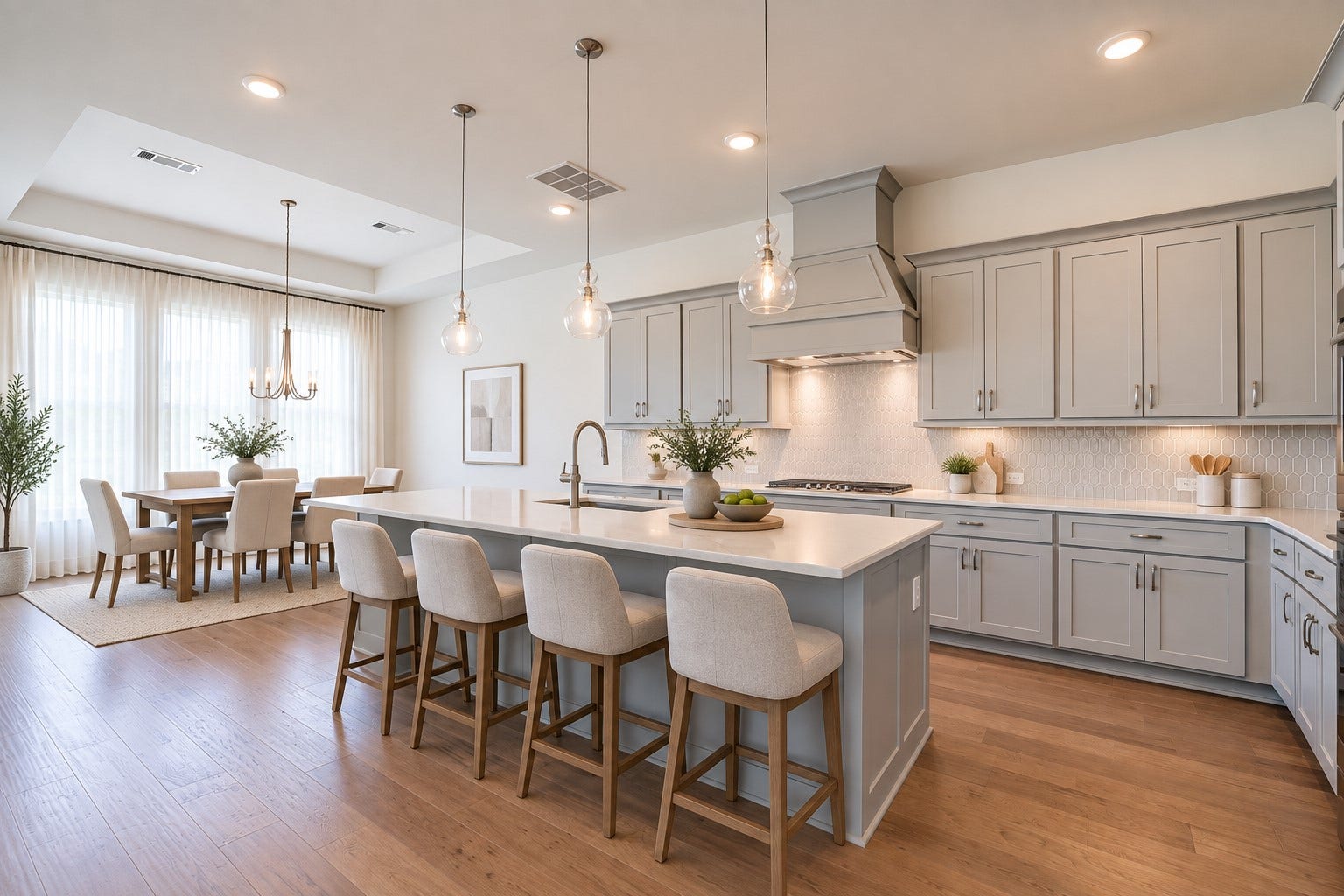 1907 Camille Park Drive, Missouri City, TX 77459 First Floor Kitchen Virtually Staged For Visualization of Room Size and Furnishing Ideas Only