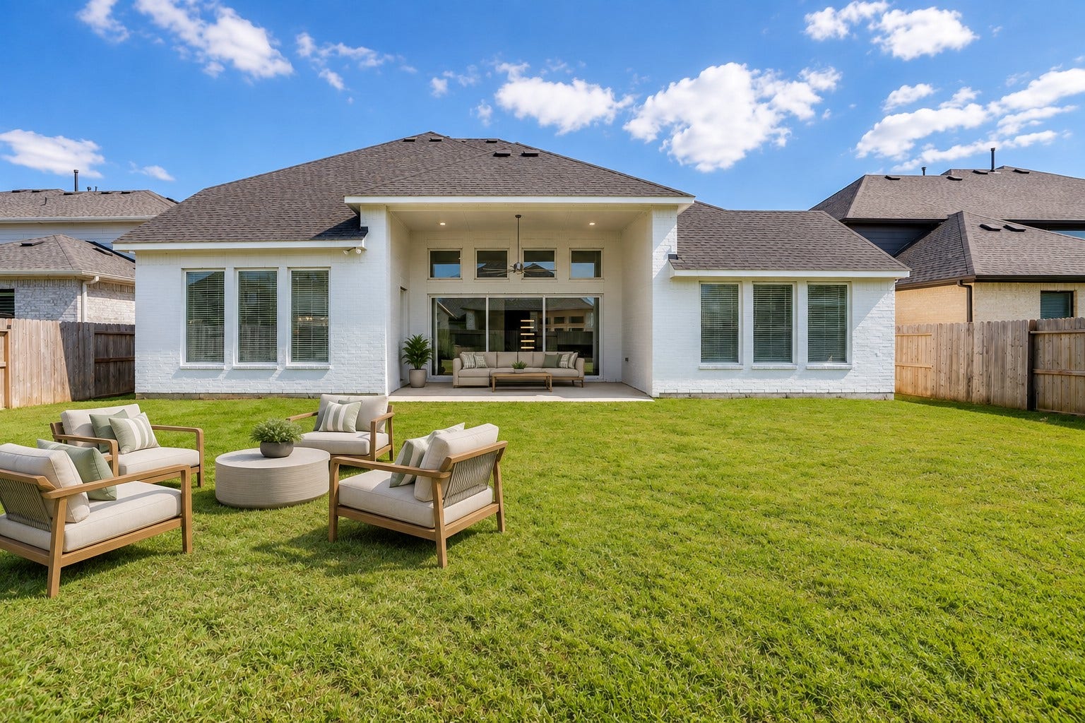 1907 Camille Park Drive, Missouri City, TX 77459 First Floor Covered Patio Virtually Staged For Visualization of Room Size and Furnishing Ideas Only