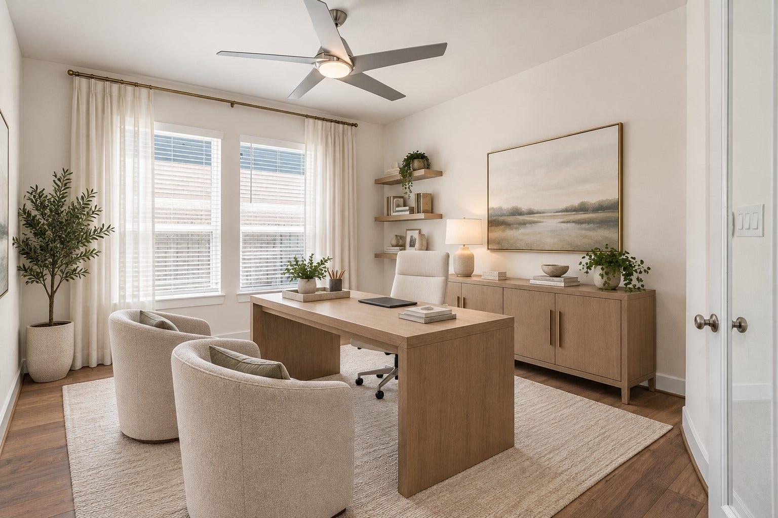 1907 Camille Park Drive, Missouri City, TX 77459 First Floor Home Office Virtually Staged For Visualization of Room Size and Furnishing Ideas Only