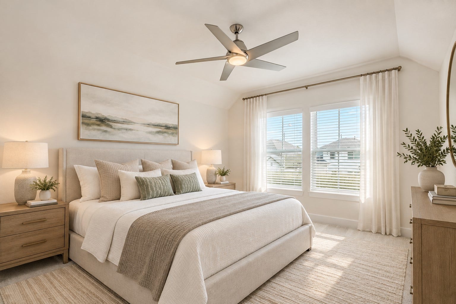1907 Camille Park Drive, Missouri City, TX 77459 First Floor Primary Bedroom Virtually Staged For Visualization of Room Size and Furnishing Ideas Only