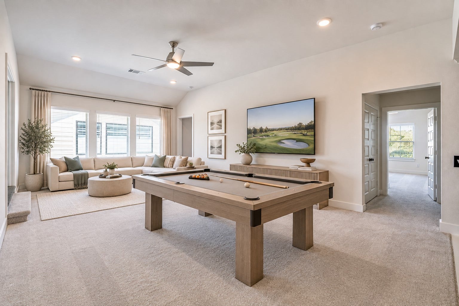 1907 Camille Park Drive, Missouri City, TX 77459 Second Floor Game Room Virtually Staged For Visualization of Room Size and Furnishing Ideas Only