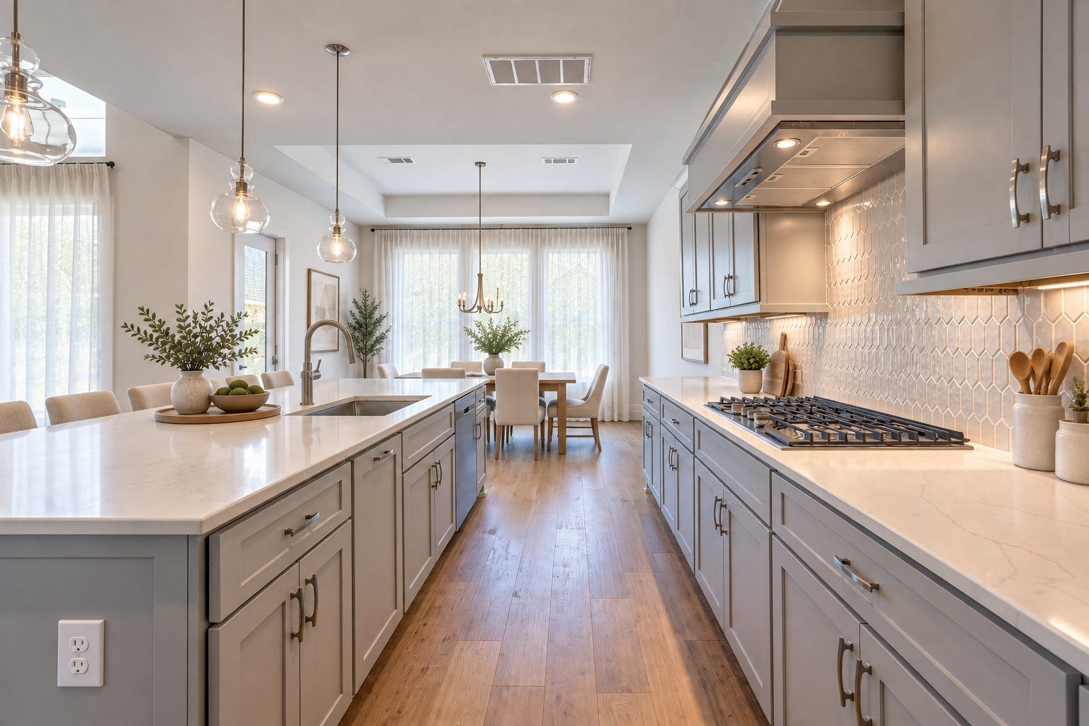1907 Camille Park Drive, Missouri City, TX 77459 First Floor Kitchen Virtually Staged For Visualization of Room Size and Furnishing Ideas Only