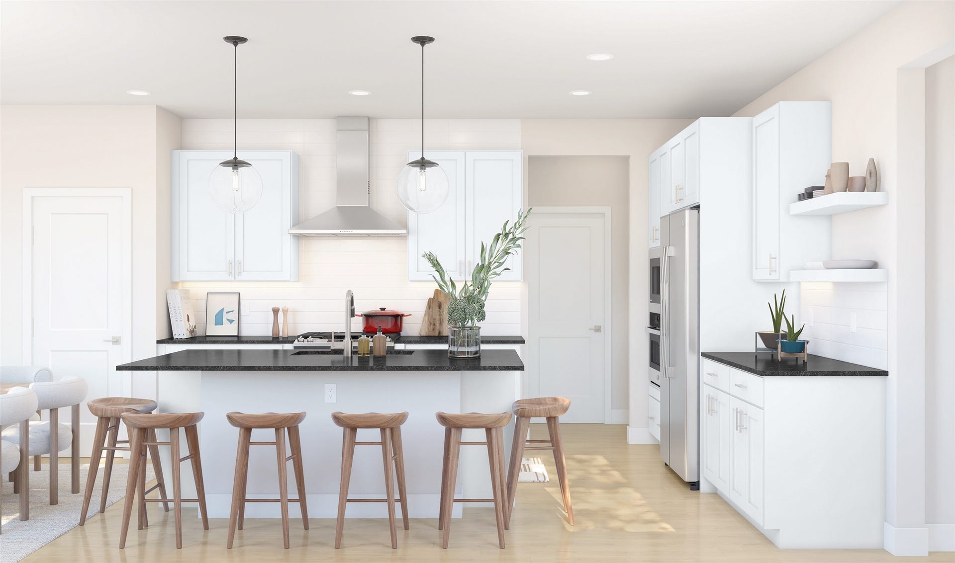 Gourmet island kitchen with granite counters (*Artist rendering used for illustration purposes only.)