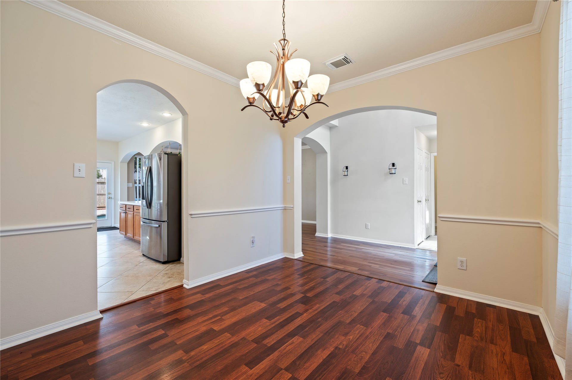 Formal dining connects to the kitchen