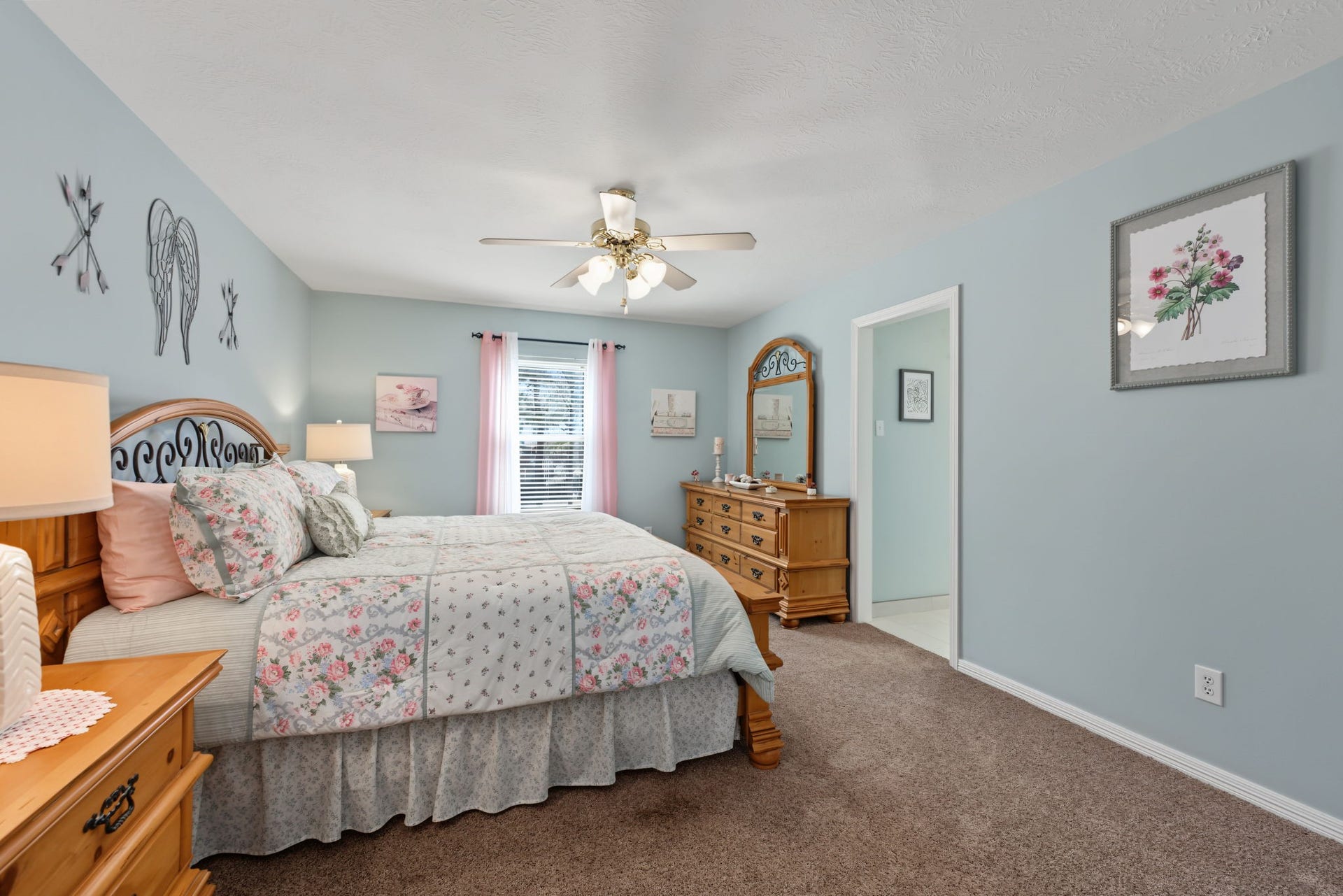 4807 Stonecrop Court, Houston, TX 77345 Bedroom #2 is the size of a Primary Bedroom at approx 17' x 12'. That is a King-sized bed!