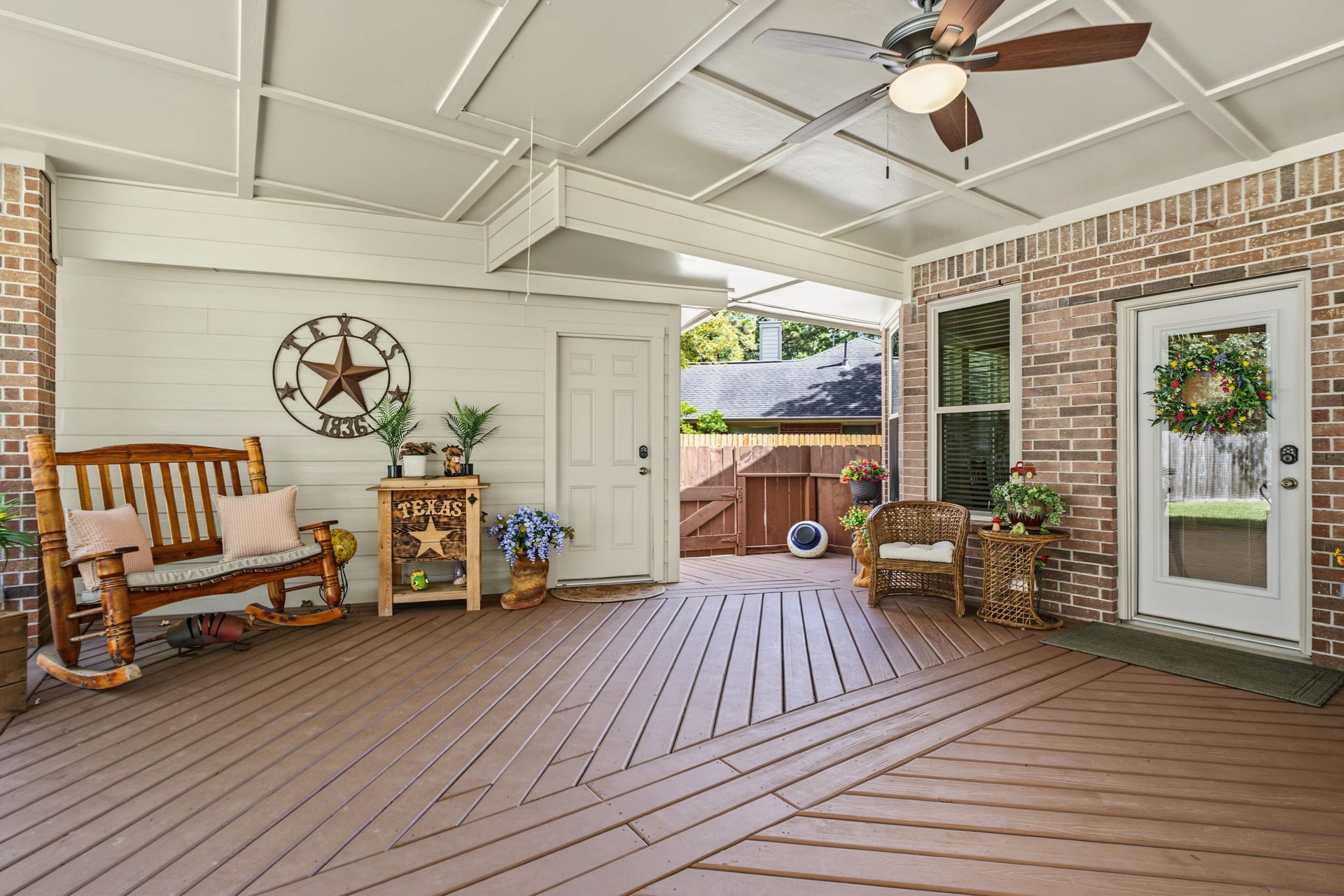 4807 Stonecrop Court, Houston, TX 77345 There is a drop down attic staircase that leads up to decked storage space in this ceiling!