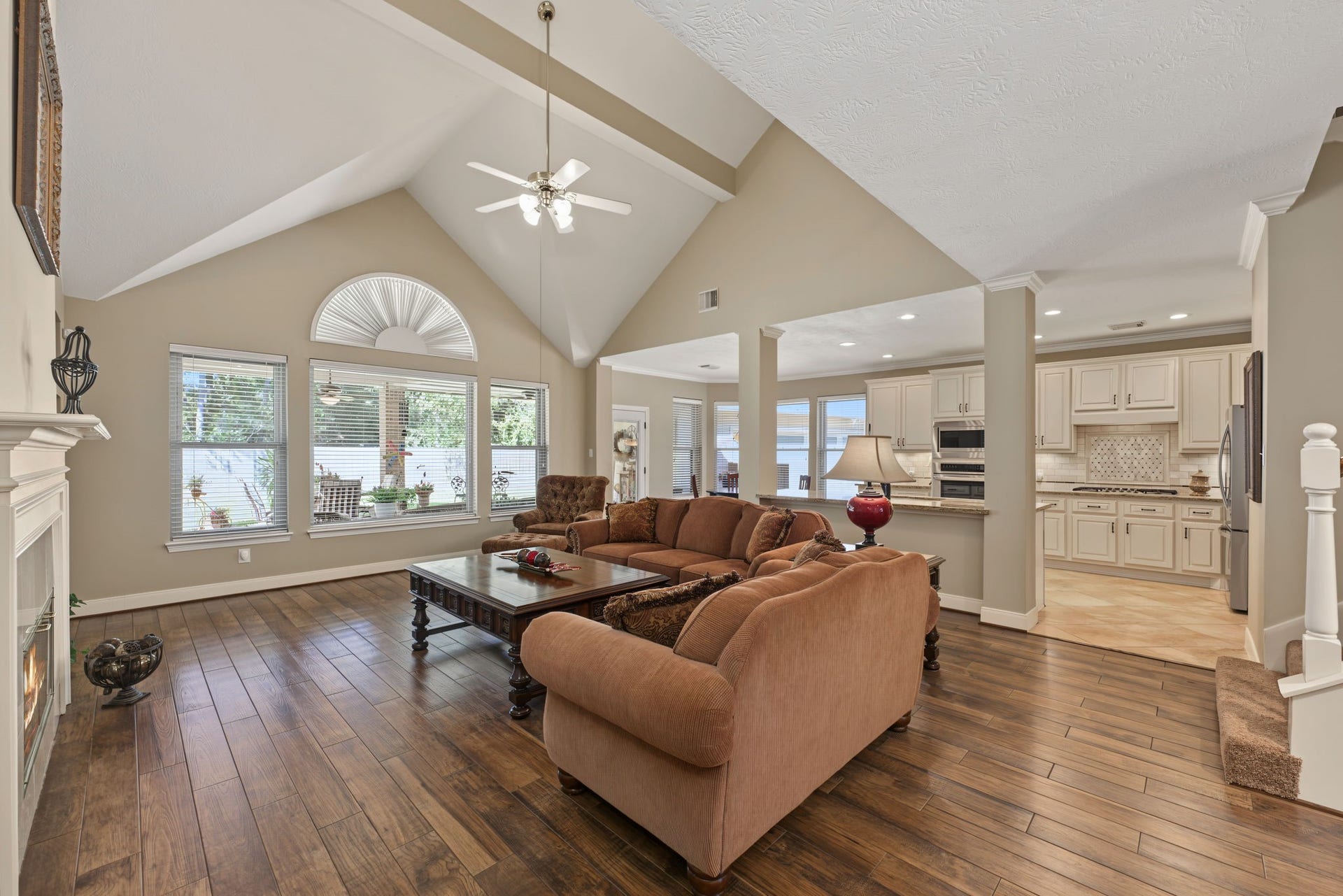 4807 Stonecrop Court, Houston, TX 77345 View from near the hallway of the Primary Suite looking out into the Family Room and Kitchen.
