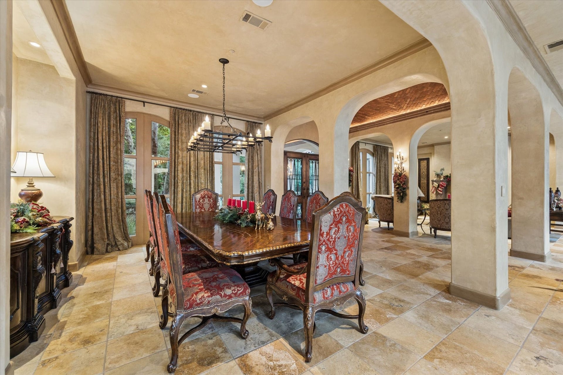 2 Lacewood Lane, Piney Point Village, TX 77024 Additional view showcasing the dining areas open connection to the formal living and entry spaces.