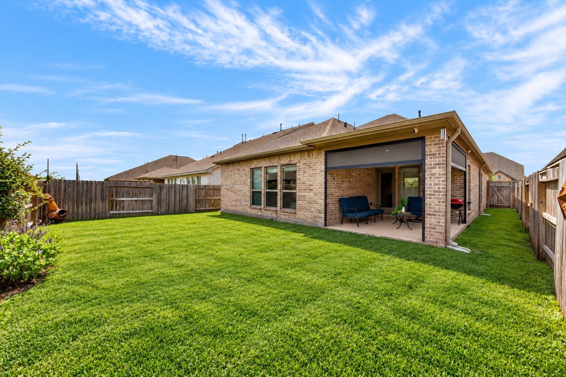 23026 Needlegrass Road, Katy, TX 77493 Large backyard ideal for entertaining, pets, and outdoor fun.