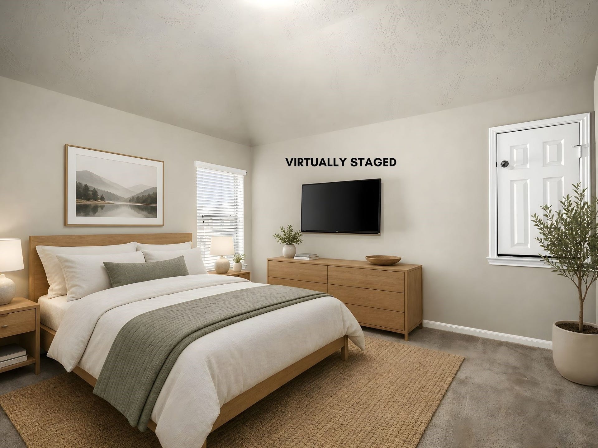 5307 Amber Sky Lane, Rosharon, TX 77583 This light-filled secondary bedroom, virtually staged for warmth and comfort, offers a peaceful retreat for family or visiting guests.