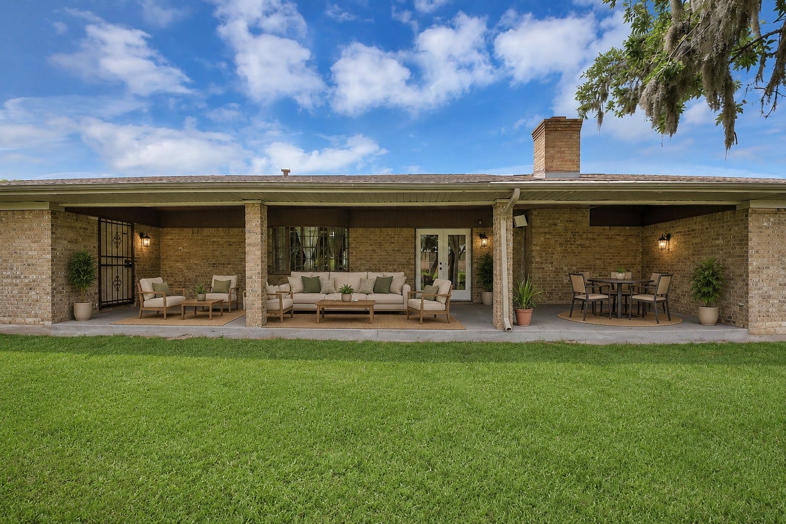 5241 County Road 819, Brazoria, TX 77422 Imagine the gathering you could have in this digitally staged patio.