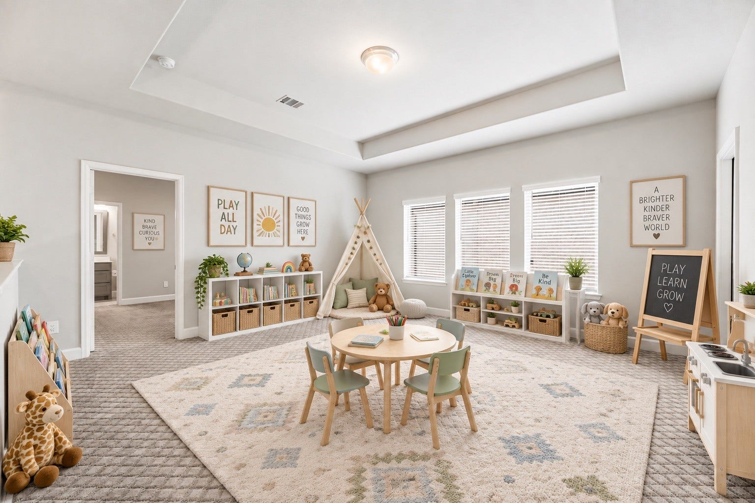 9511 Shaded Tree Drive, Missouri City, TX 77459 Game room located upstairs, complete with a tray ceiling, plush carpet *virtually staged*