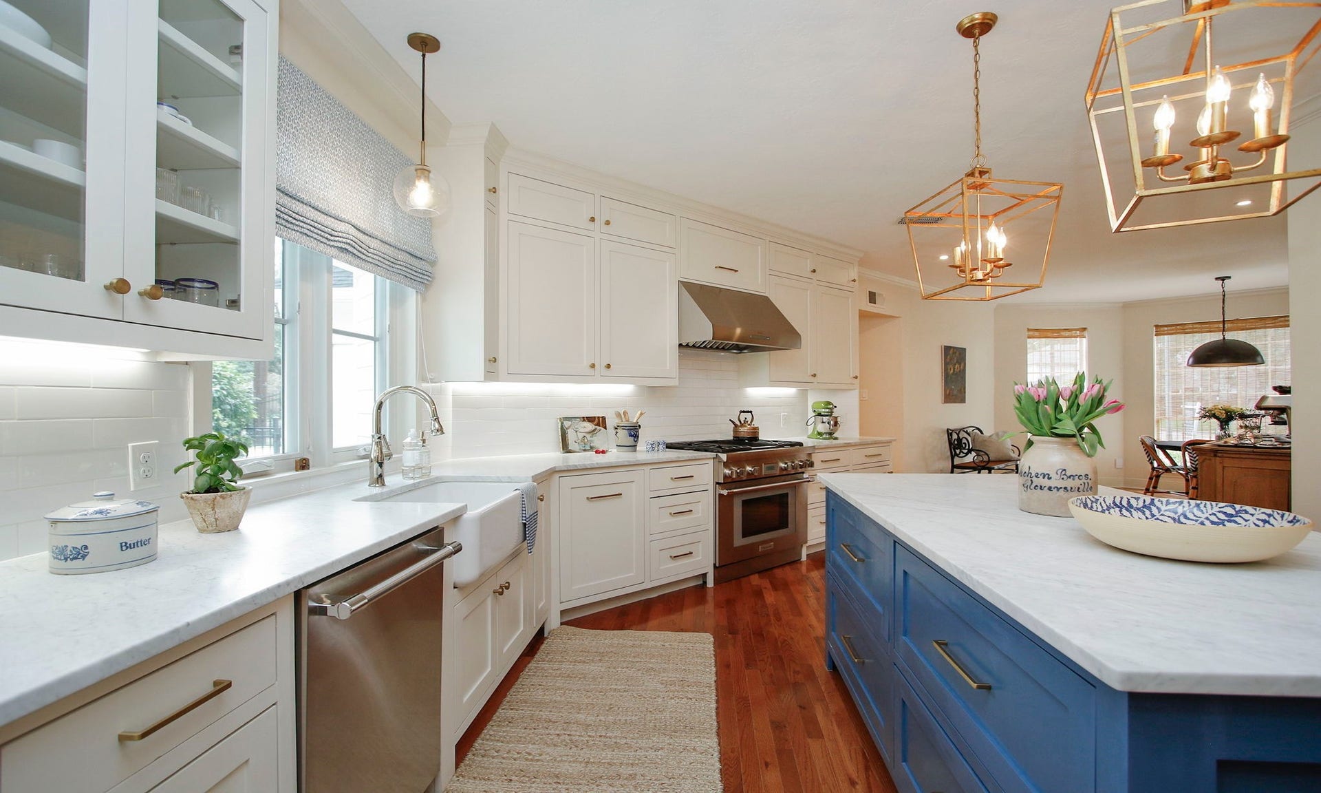 8515 Tranquil Park Drive, Spring, TX 77379 Just off the dining room is this amazing kitchen fully remodeled with all new cabinetry, Thermador appliances and Carrara marble counters.