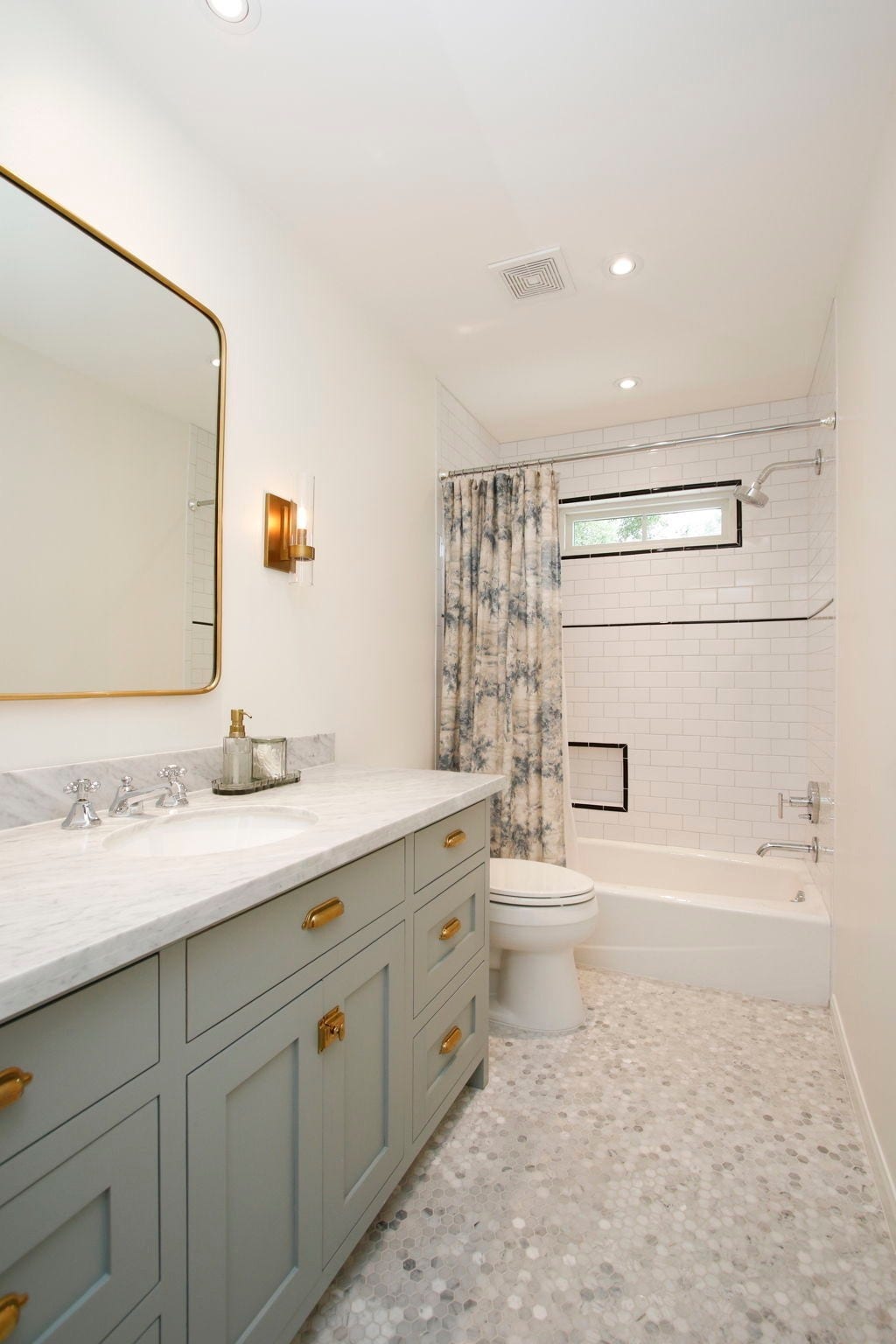8515 Tranquil Park Drive, Spring, TX 77379 Another of the four remodeled bathrooms with new cabinetry plus Carrara marble counter and foors.
