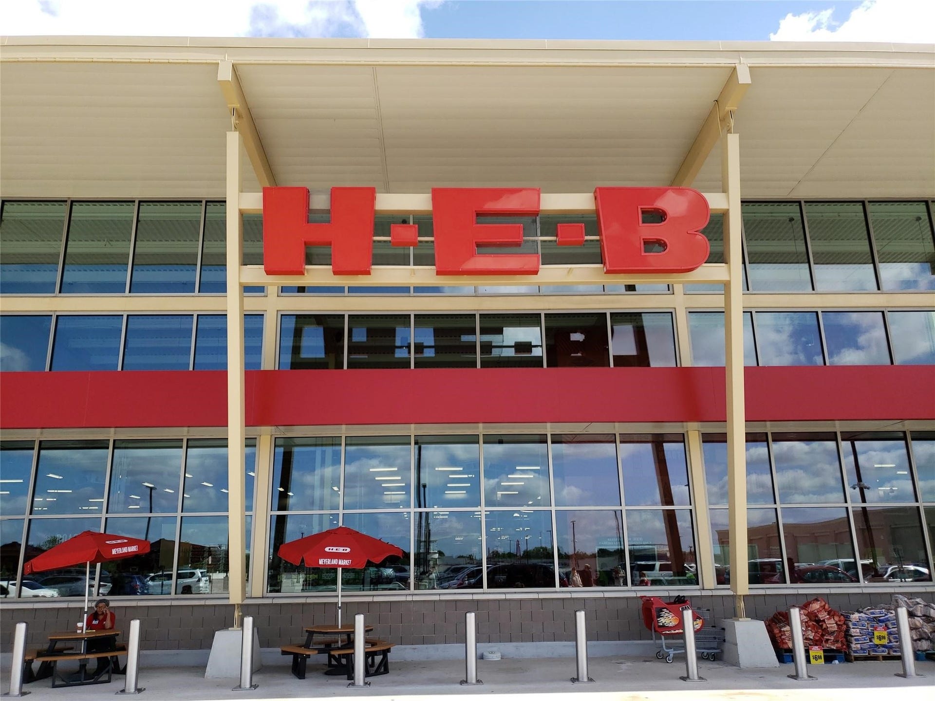 The Meyerland HEB is just blocks away and part of Meyerland Plaza.