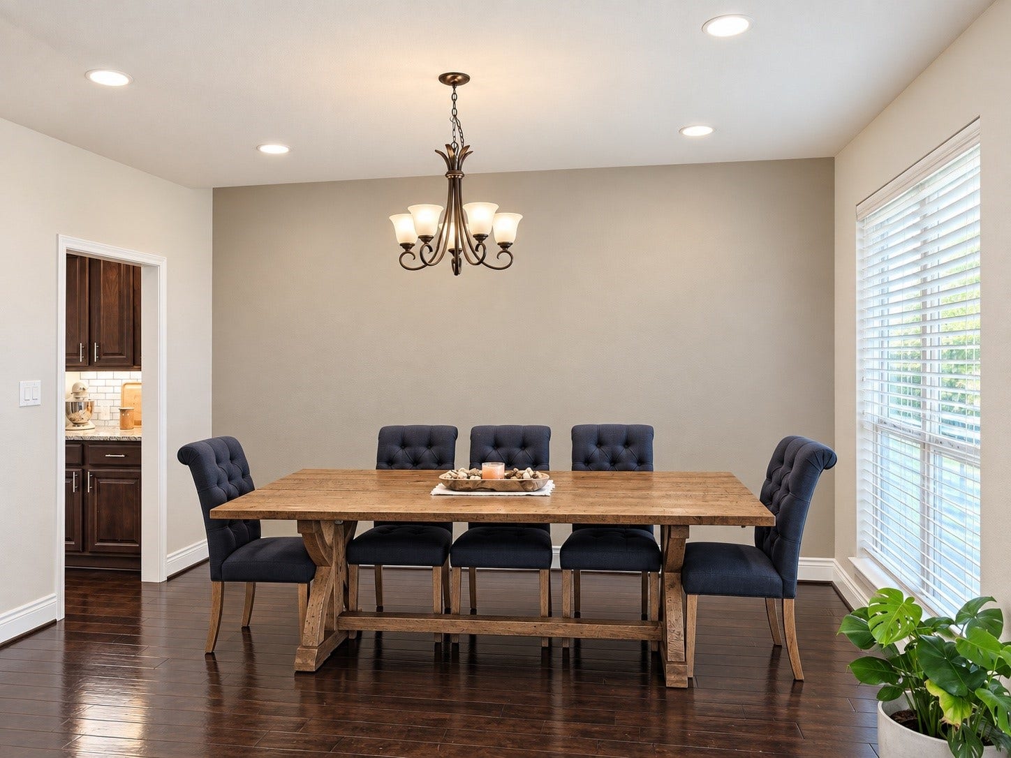 9723 Painted Stone Court, Cypress, TX 77433 Elegant formal dining room with seamless access to a butler's area and spacious walk-in pantry.