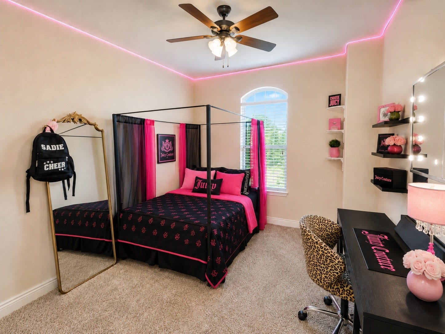 9723 Painted Stone Court, Cypress, TX 77433 Bedroom 4 features an en suite Jack and Jill bath and boasts generous closet space.