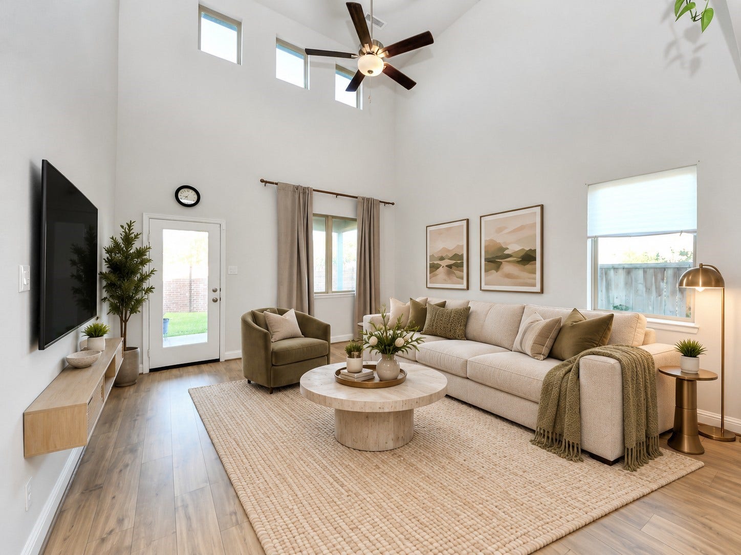 4251 Colony Lane, Missouri City, TX 77459 Virtually staged living room.
