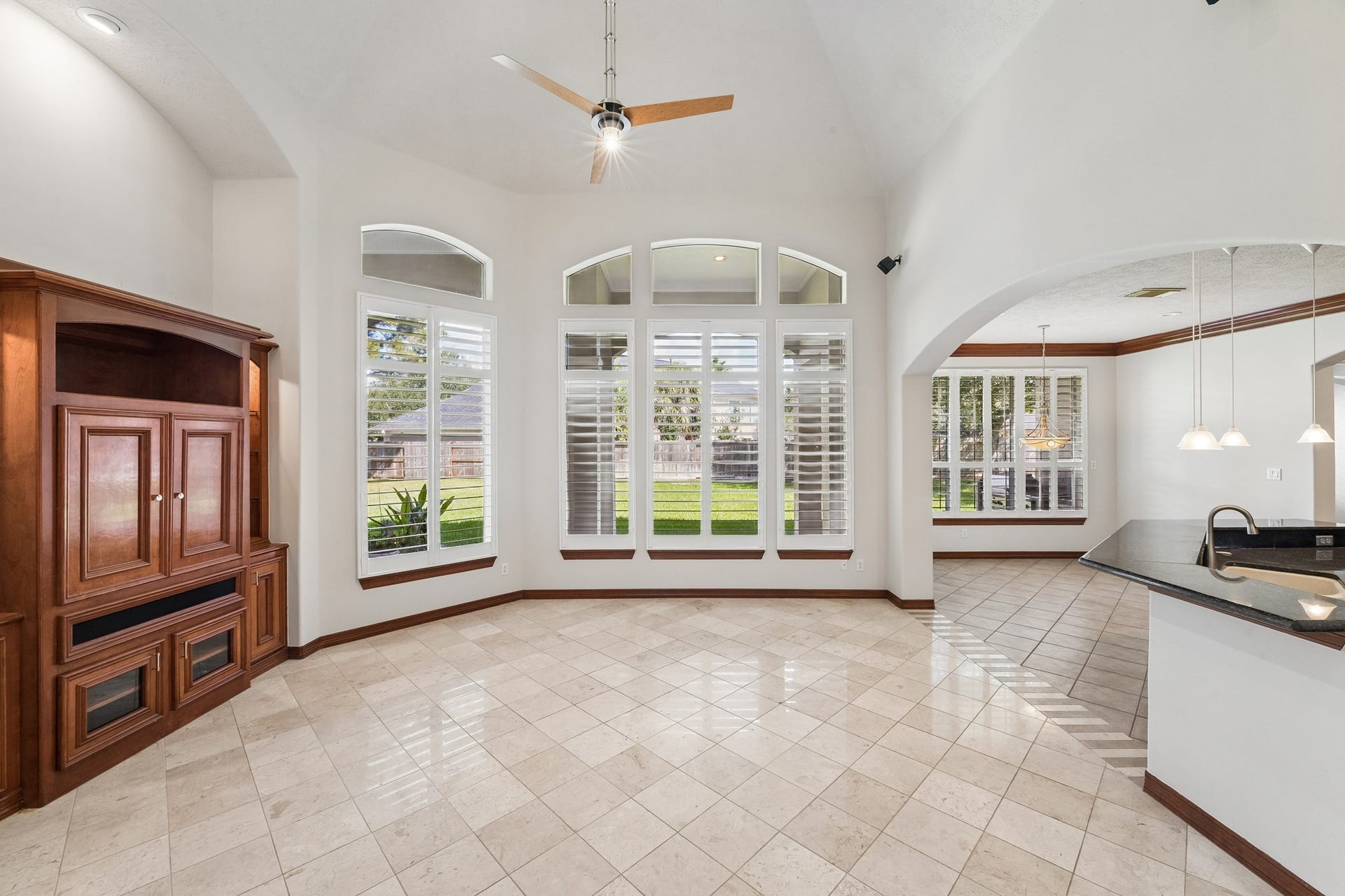 2731 Lakecrest Drive, Pearland, TX 77584 You'll love the custom shutters throughout overlooking the huge back yard, ready for a pool.