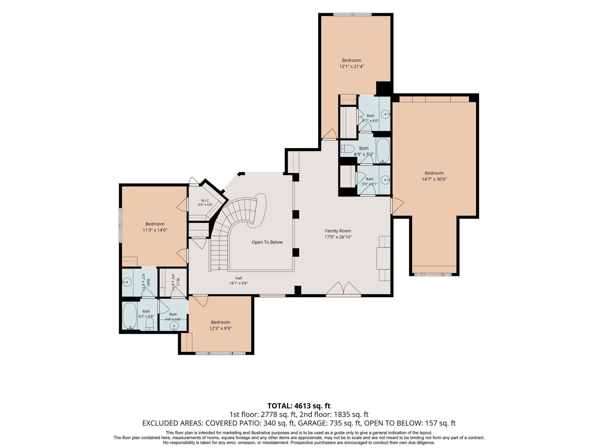 2731 Lakecrest Drive, Pearland, TX 77584 Floorplan of Second Floor.