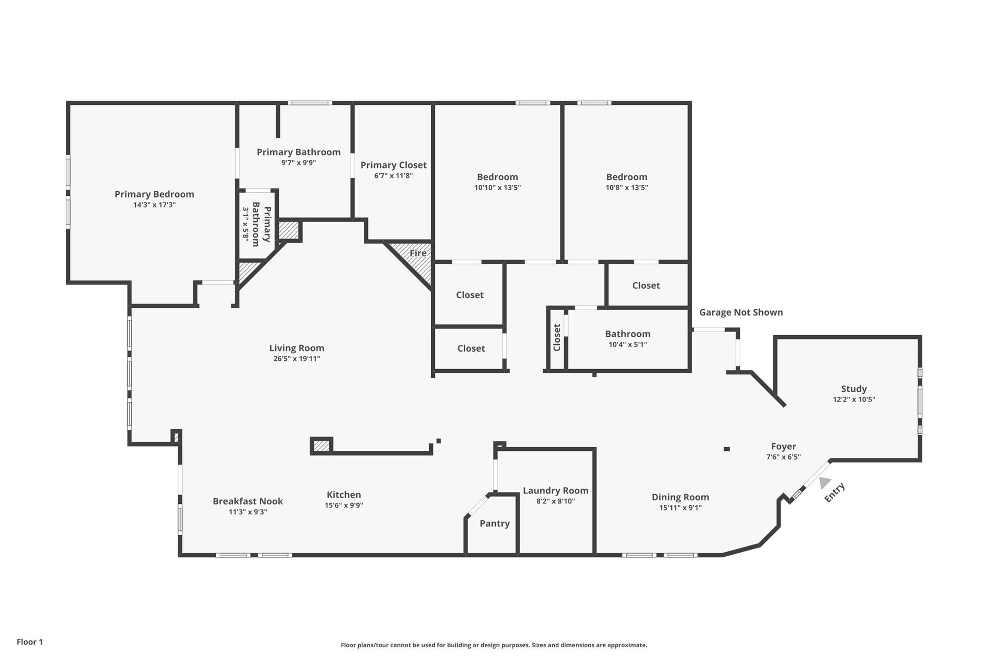 4814 Mosaic Canyon Court, Humble, TX 77396 Floorplan of this great home! Front door is to the right in the photo, then garage is to the top right (not included in the floorplan).