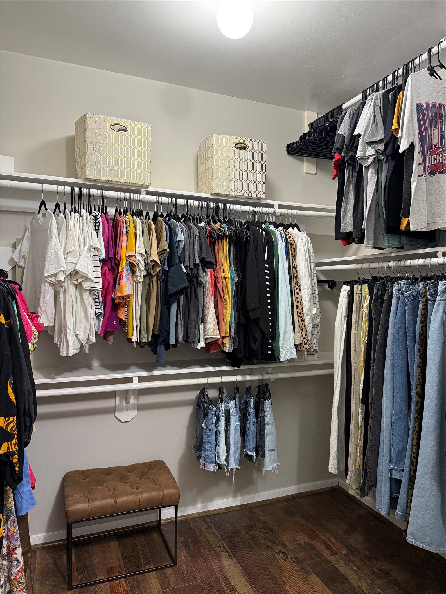 Lots of hanging space in the Primary closet