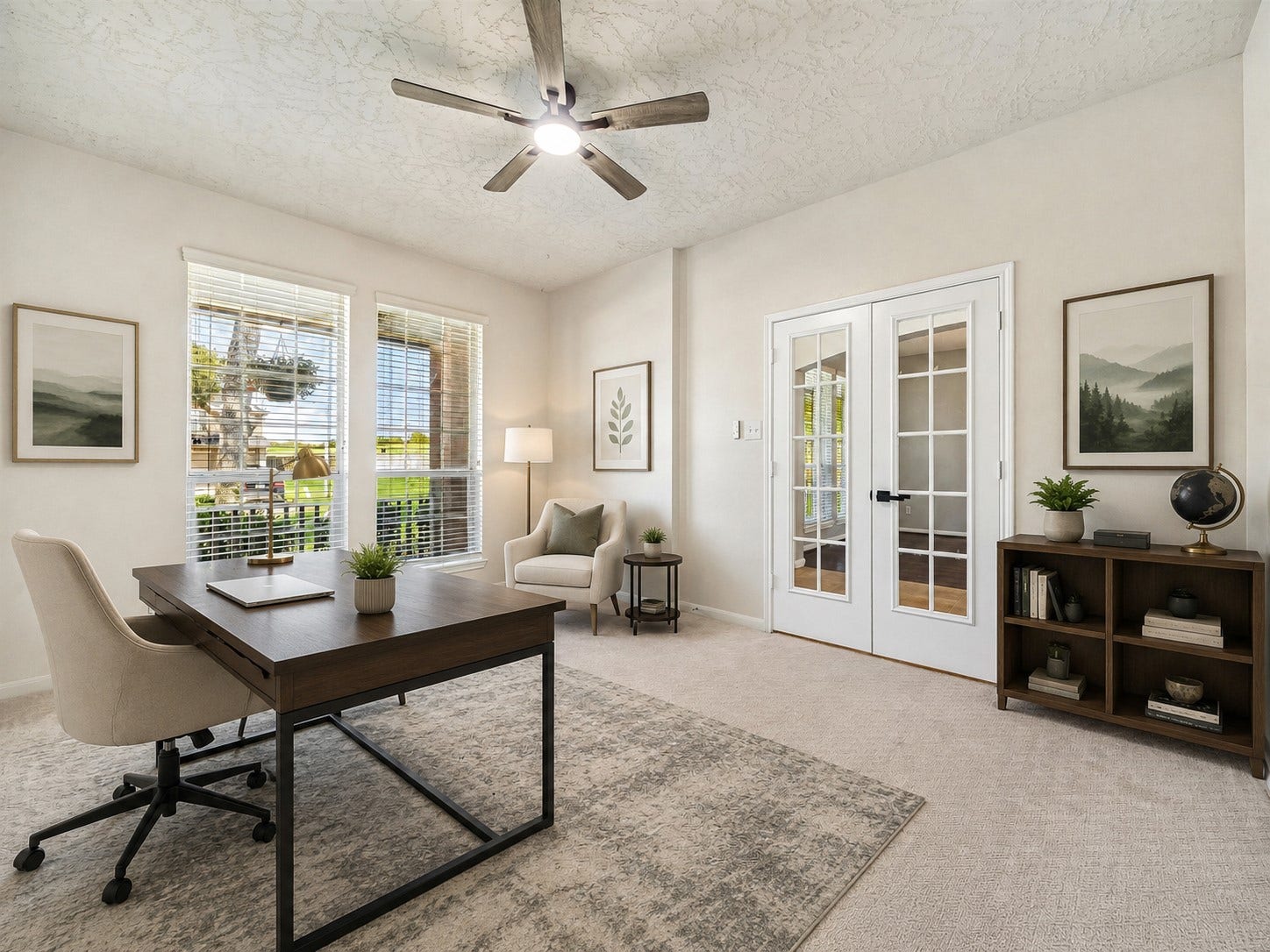 8126 BUFFALO SPRINGS COURT, Sugar Land, TX 77479 PRIVATE STUDY FEATURES FRENCH DOORS, TALL WINDOWS, AND ABUNDANT NATURAL LIGHT. A GENEROUS FOOTPRINT MAKES THIS AN IDEAL HOME OFFICE OR FLEX SPACE. *Virtually staged.