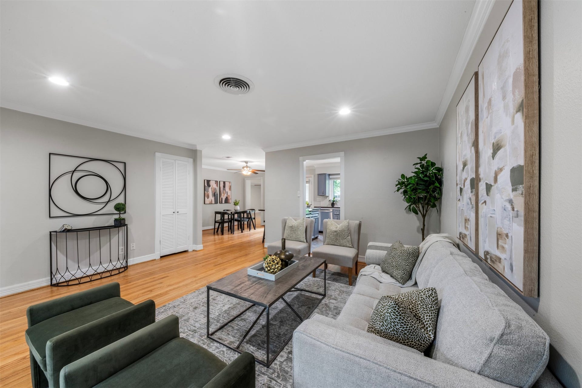 Your living room is equipped to handle smaller or oversized furniture.