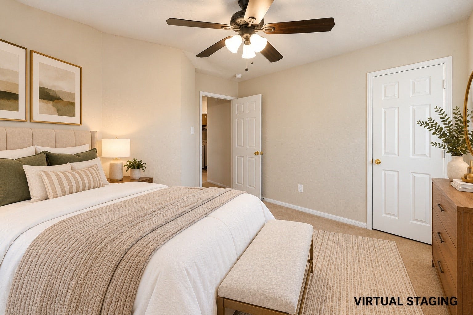 2114 Bishop Hollow Lane, Rosenberg, TX 77471 Virtually Staged Upstairs Secondary Bedroom
