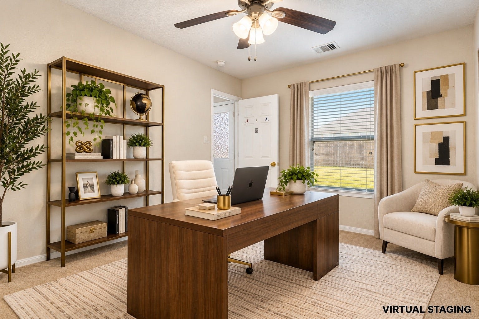 2114 Bishop Hollow Lane, Rosenberg, TX 77471 Virtually Staged Downstairs Office/Bedroom