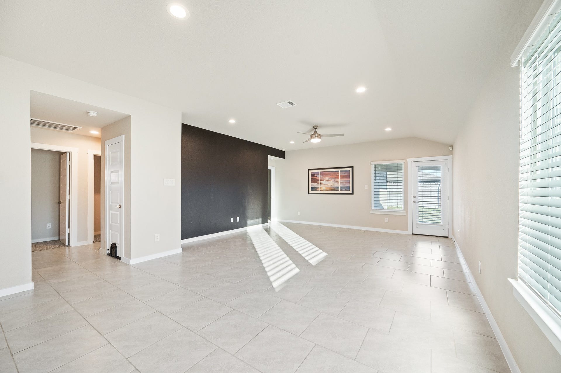 The floor plan of this home is open with just enough privacy! It is perfect for entertaining guests!