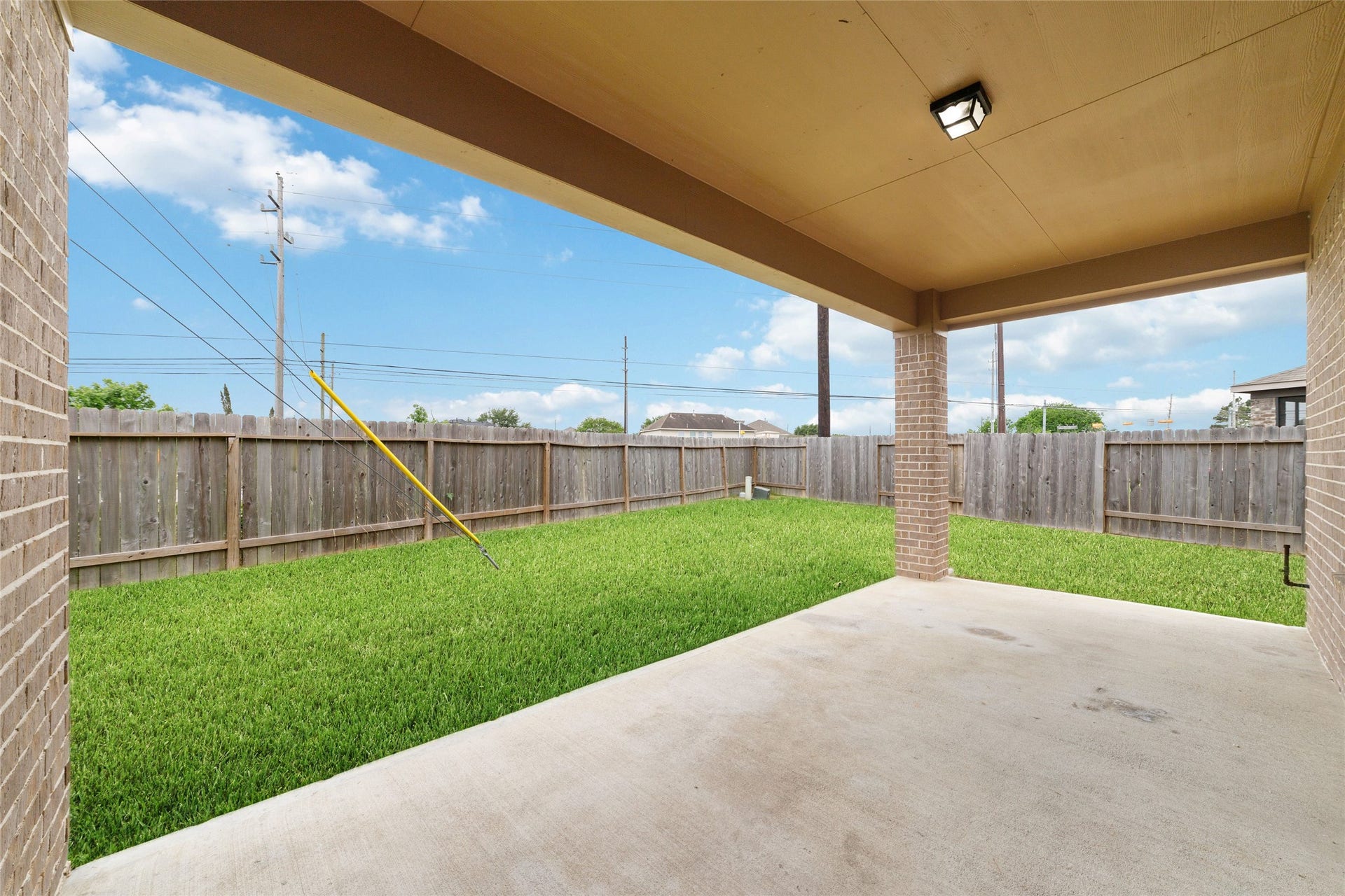 20755 Beeston Glade Lane, Katy, TX 77449 Spacious backyard with a oversized covered patio! NO backyard neighbors!