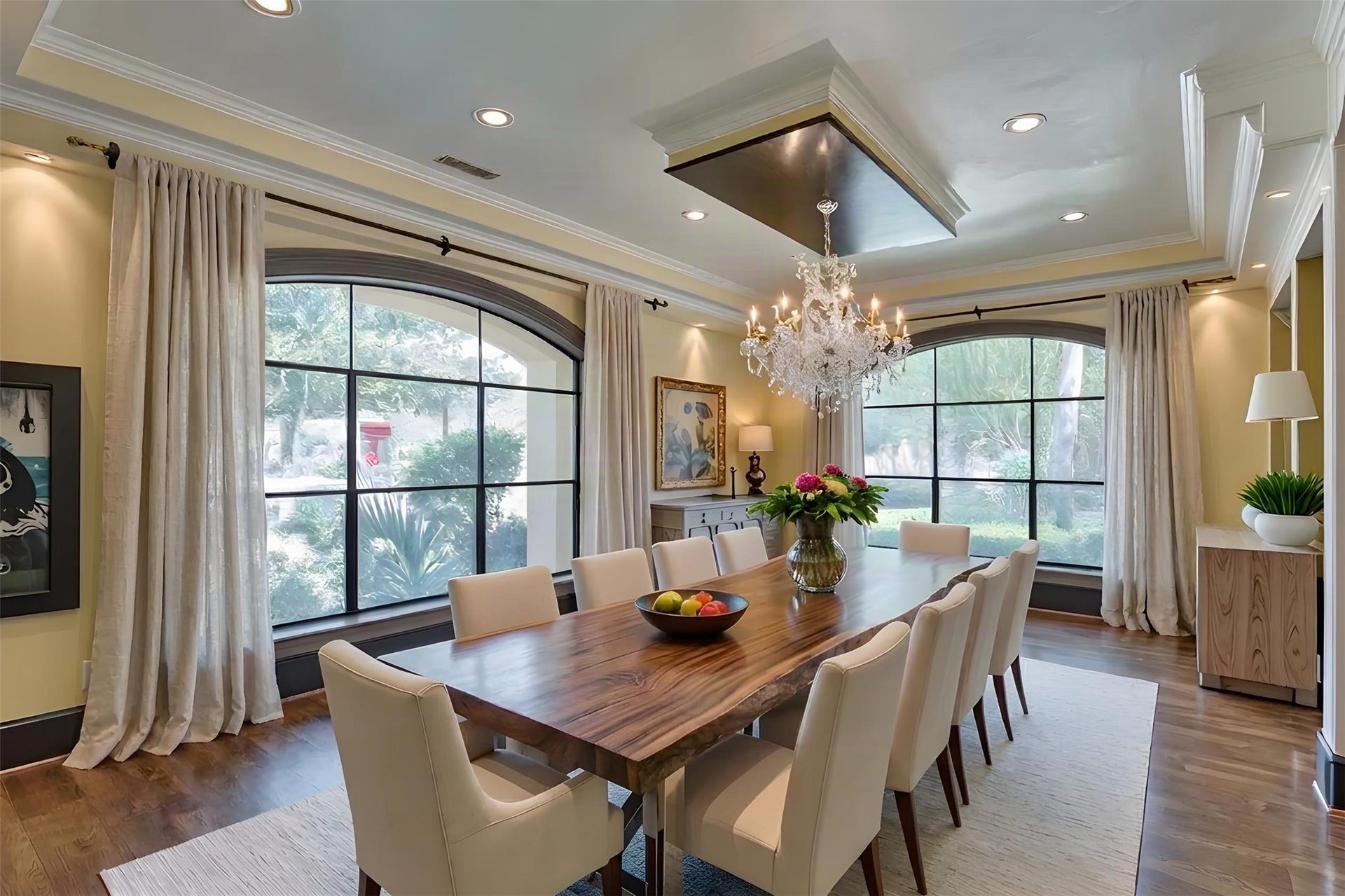 The dining room is surrounded by windows and offers a generous space for oversized tables. Perfect for entertaining or nightly family meals. *Photo is virtually staged*