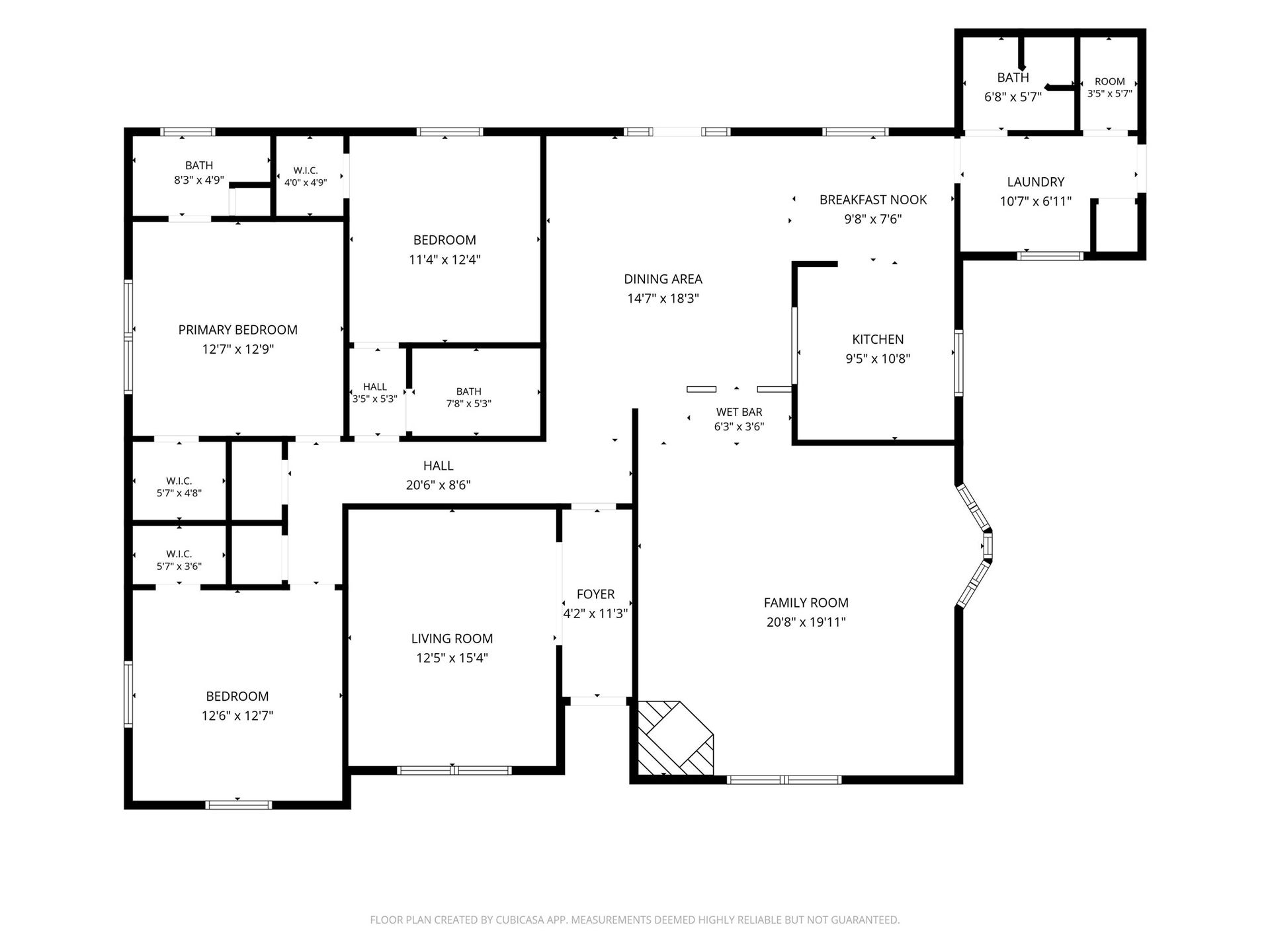 8218 Avenue M, Santa Fe, TX 77510 Floor plan illustrating room dimensions and layout.