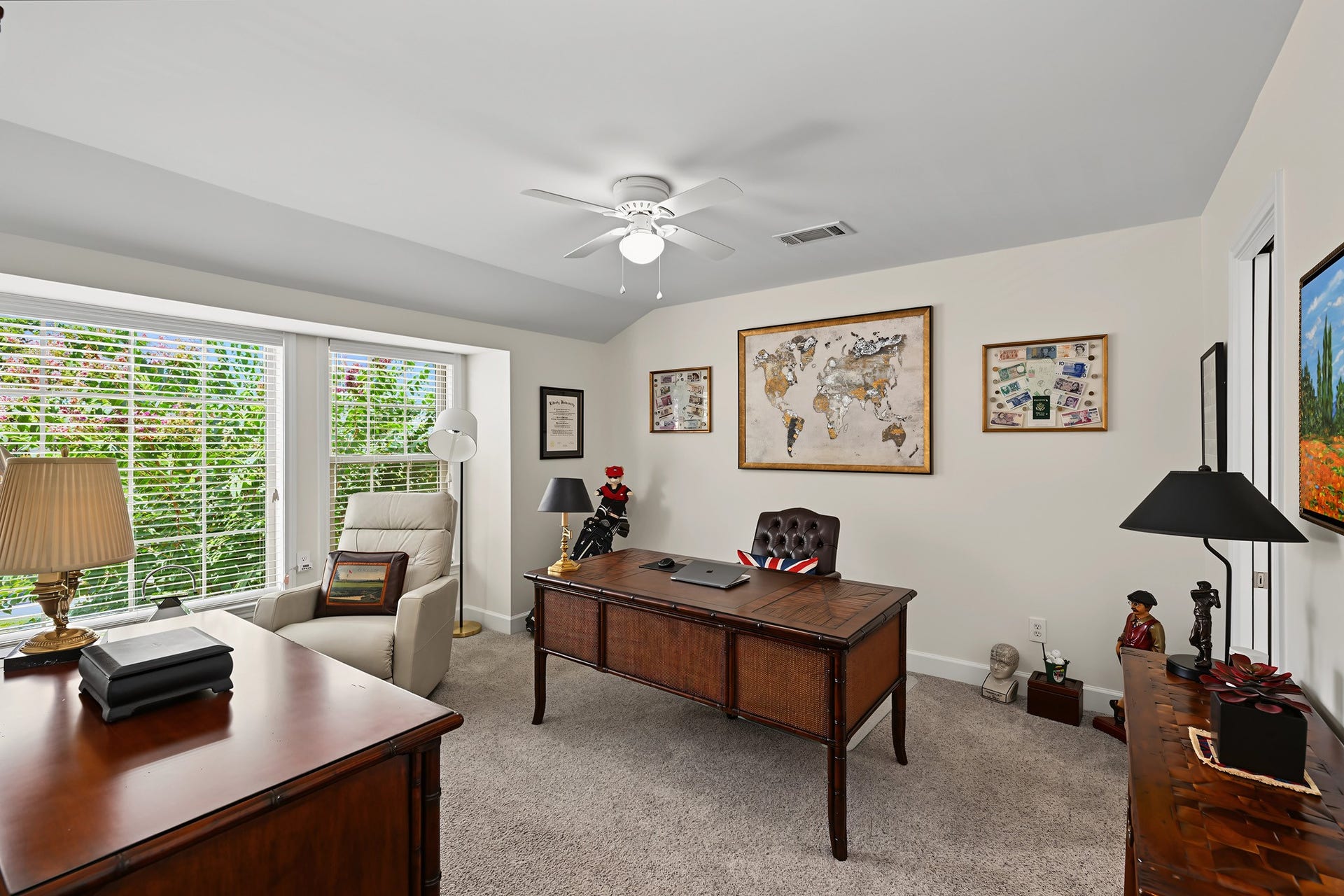 5879 Valley Forge Drive, #107, Houston, TX 77057 Primary suite two is located at the front of the unit. En-suite bath is to the right.