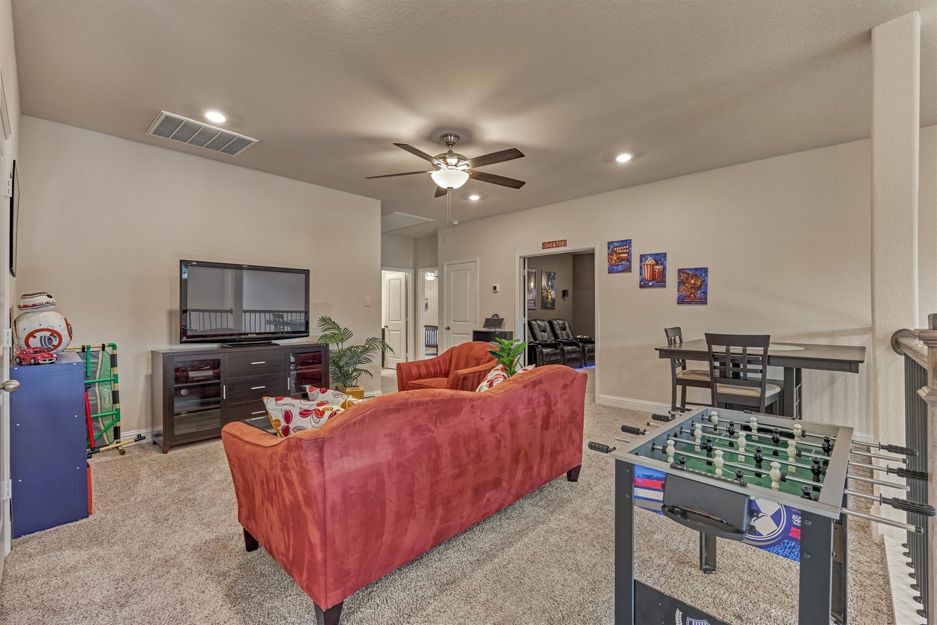 The game room is upstairs and ready for some fun!