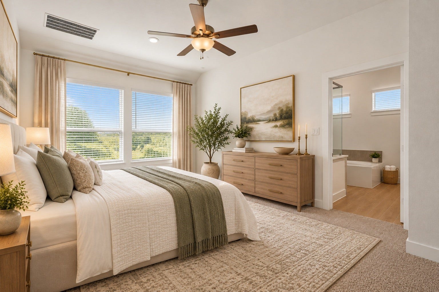 virtually staged primary suite