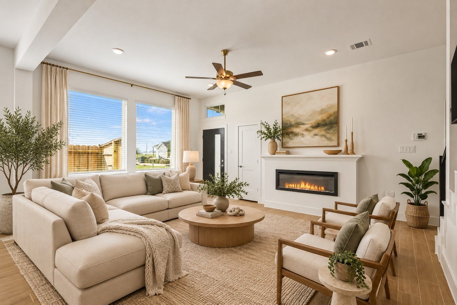 virtually staged living room