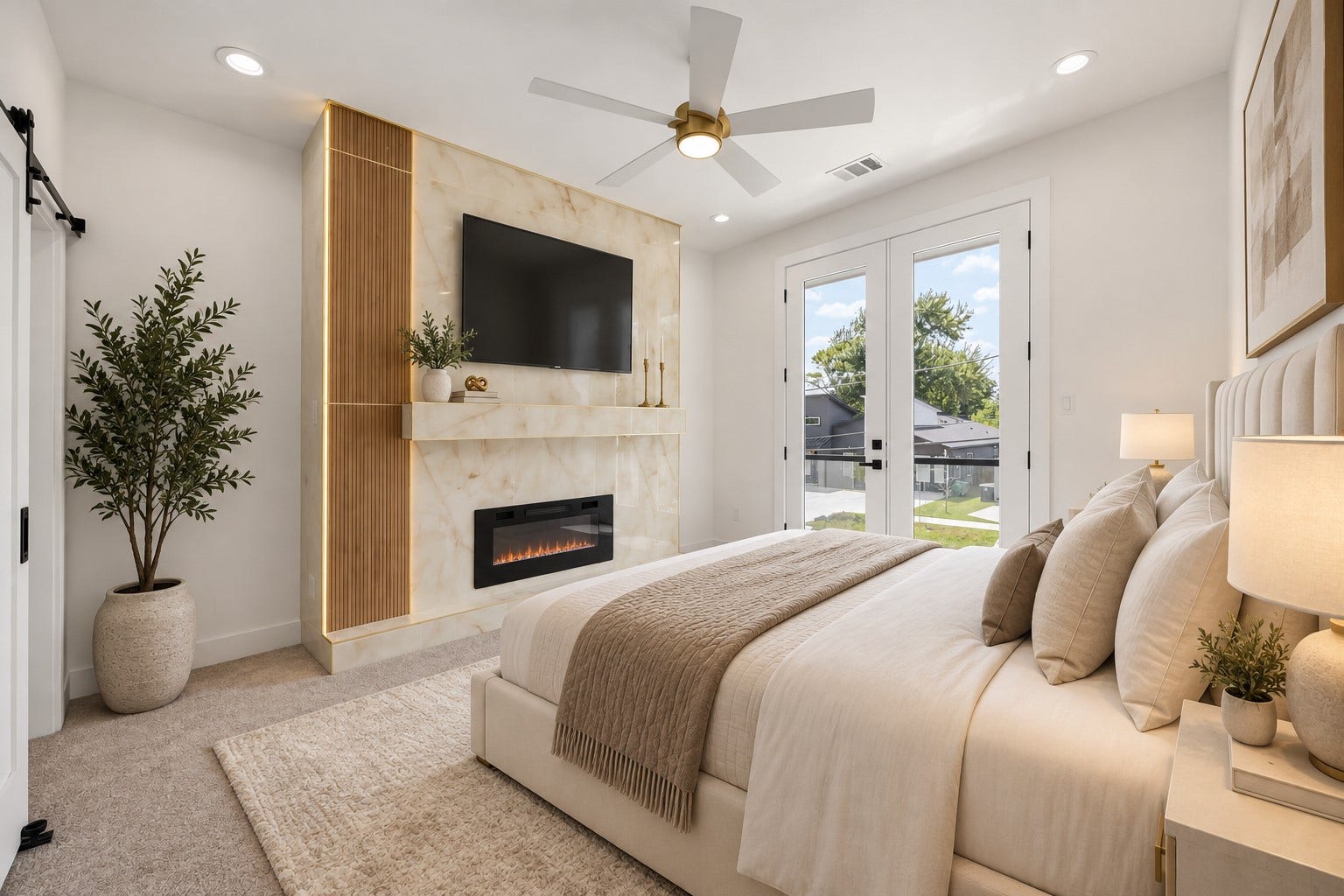 Primary bedroom virtually staged