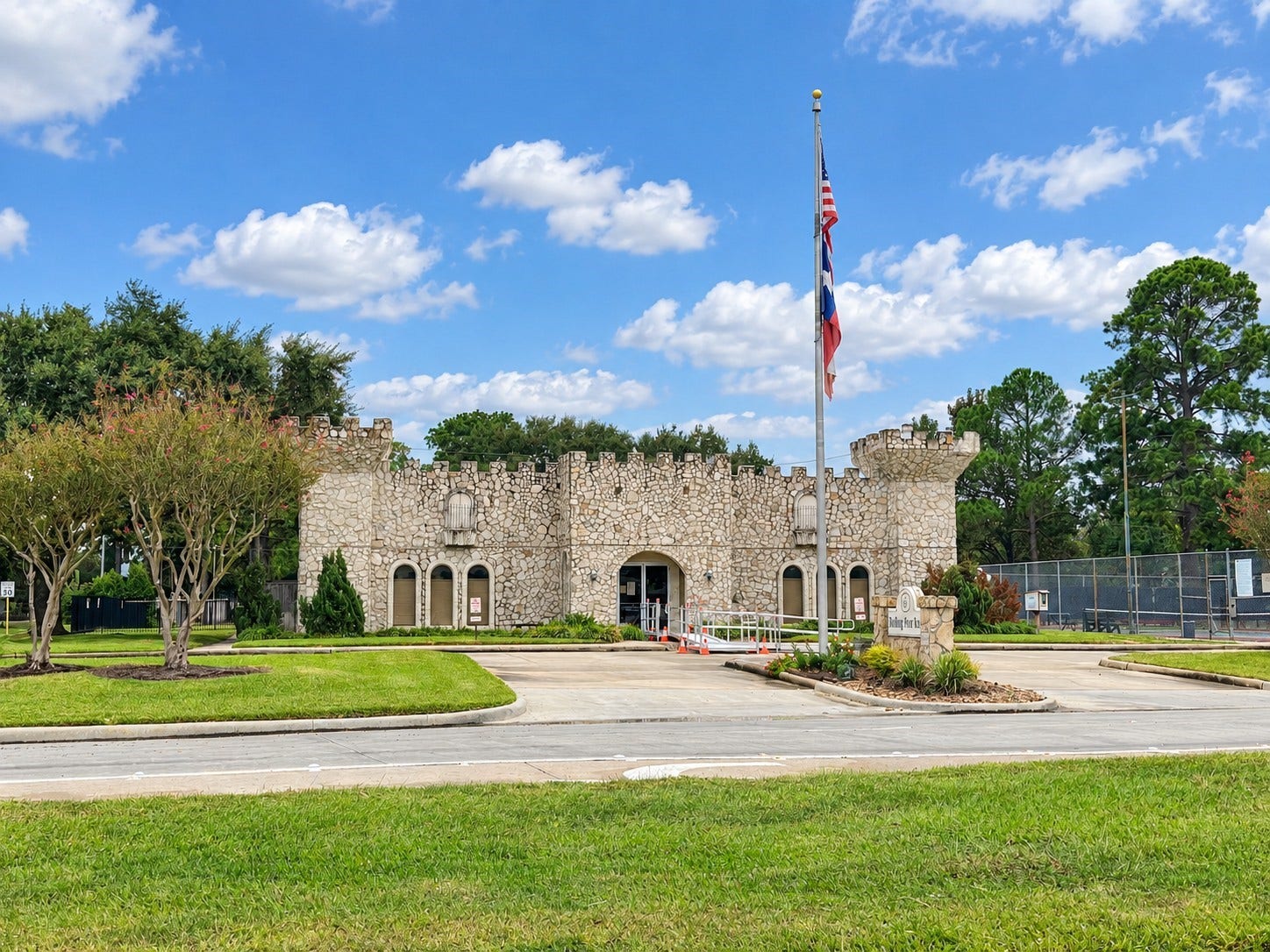 8902 Rocky Lane, Houston, TX 77040 The community center for the Rolling Fork looks like a castle and is surrounded by the pool and tennis courts