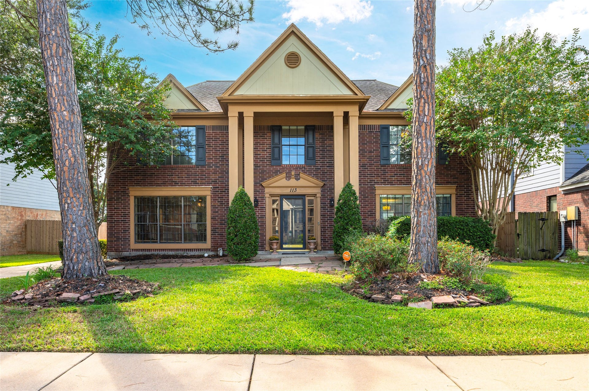113 Coral Bay Drive, League City, TX 77573 Southern charm from the curb to the backyard! This well-loved 4-bedroom home has room to spread out inside and a tree-lined pool retreat outside.