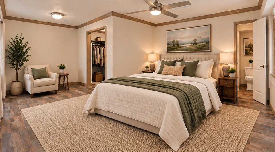 Primary Bed Room Virtual Staged
