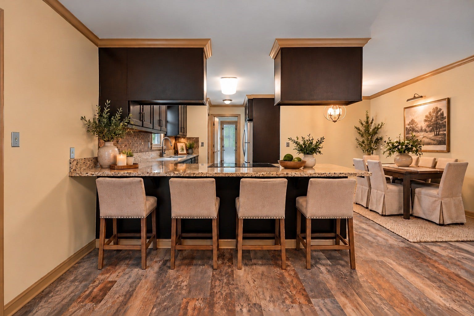 Open Concept to Living Room  Virtual Staged