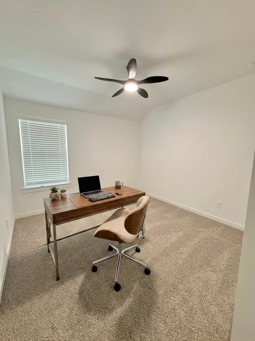 Bright and inviting home office or extra upstairs bedroom