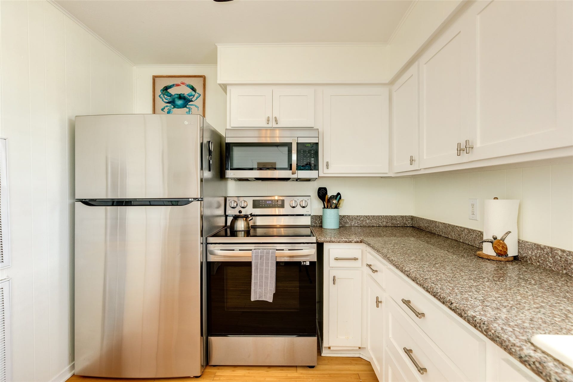 13103 John Reynolds Road, Galveston, TX 77554 Stainless appliances with electric range.
