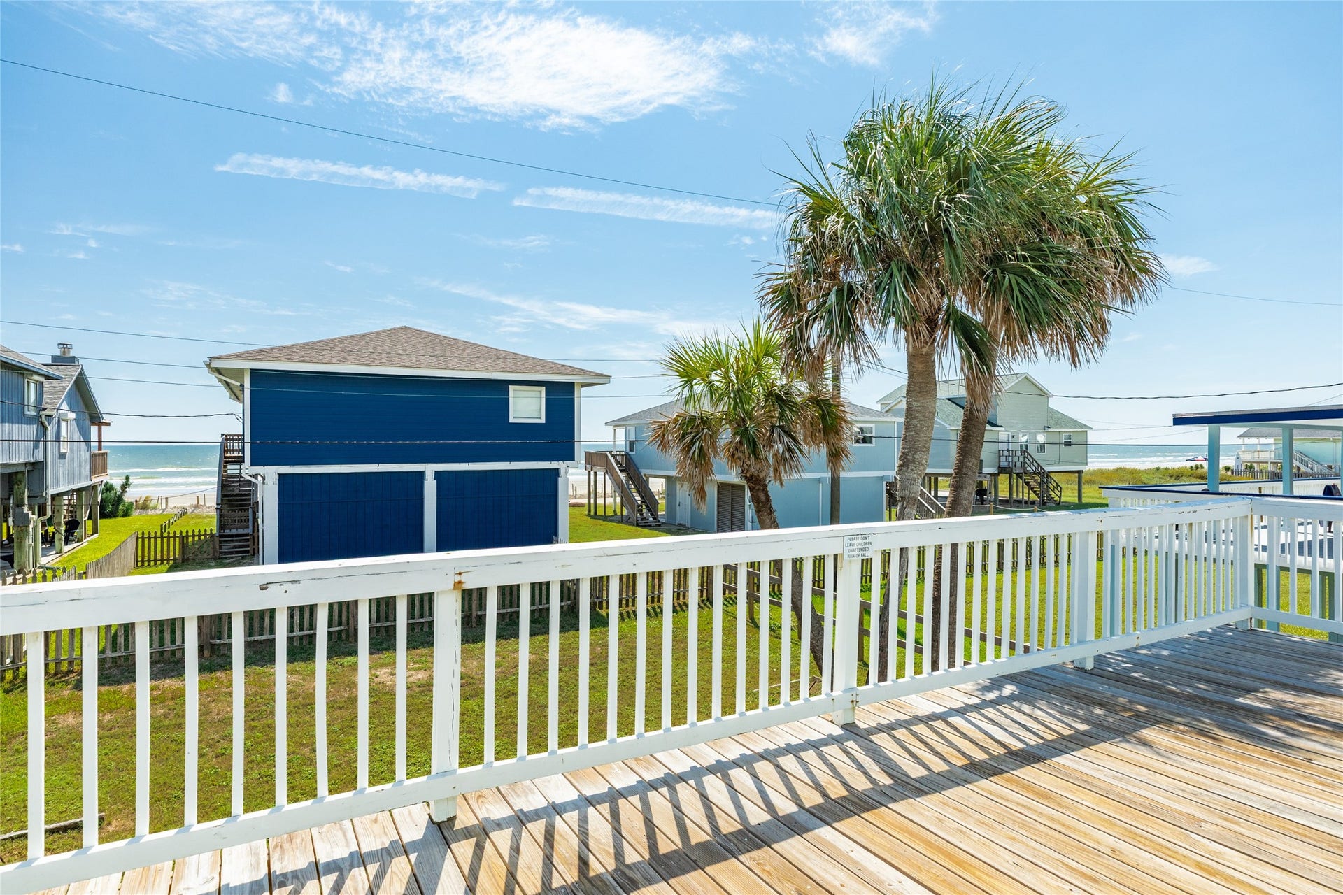 13103 John Reynolds Road, Galveston, TX 77554 Beautiful beach views and gulf breezes from the front deck.