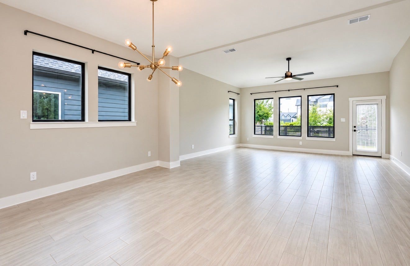 15814 Celebration Lane, Cypress, TX 77433 Spacious open-concept living area/dinning area filled with natural light.