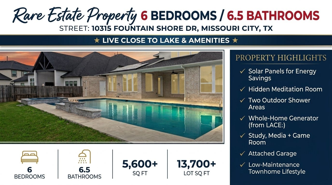 10315 Fountain Shore Drive, Missouri City, TX 77459 10315 Fountain Shore Drive, Missouri City, TX 77459