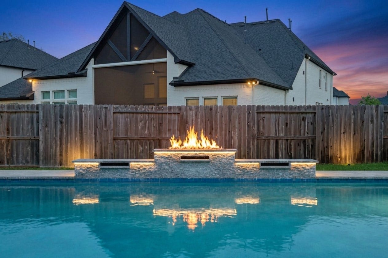 10315 Fountain Shore Drive, Missouri City, TX 77459 Sparkling backyard pool with private fenced surroundings.